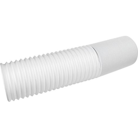 Manguera de escape para aire acondicionado de polipropileno (PP), reforzada con metal, flexible y extensible, rosca en sentido antihorario (CCW), 3 metros de longitud, 130 mm de diámetro. (1/5)
