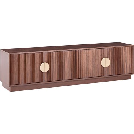 TV Stand White MDF Metal Legs TV Up To 70ʺ Retro Cabinet Cable Management Living Room NUMURKAH (1/5)