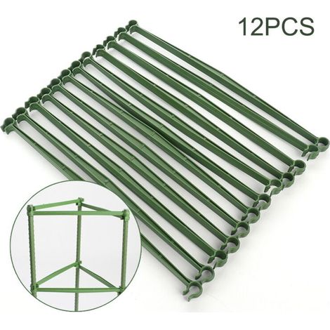 12 supports pour tomates, cages de soutien réglables pour plantes grimpantes, jardinage vertical, fixation sur piquets (1/5)