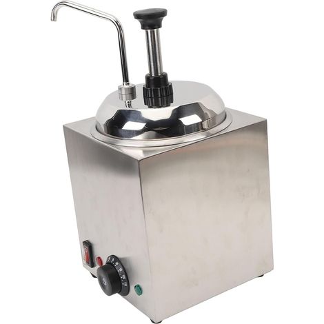 Distributeur de Fromage électrique Distributeur de Chauffe-fromage avec Pompe Rotation à 360 Degrés Température Réglable 30-100 ℃ Réchauffeur de Fudge Chaud en Acier Inoxy (Prise UE 220V) (1/5)