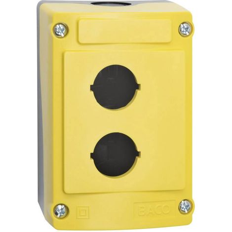 Boîtier vide BACO 100644-BK 2 emplacements (L x l x H) 107 x 74 x 47.9 mm jaune, noir 1 pc(s) D74459