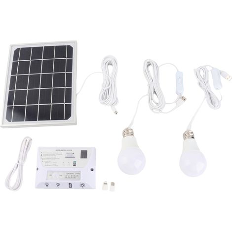 Ortviai Ampoule solaire suspendue pour abri, poulailler ou intérieur/extérieur – 1 W & 2 W, batterie 5000 mAh, charge solaire et USB (1/4)