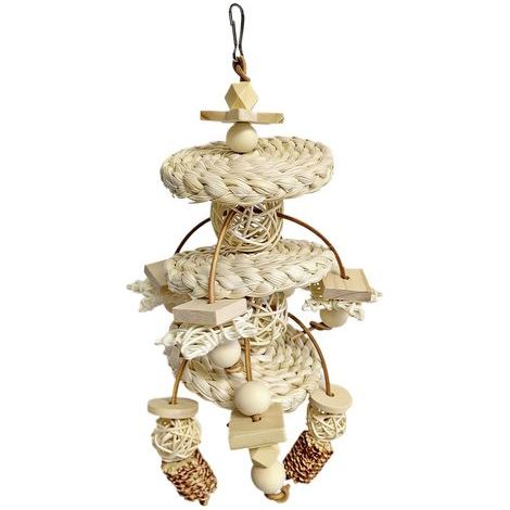 Jouets pour oiseaux – Jouets aviaires, jouets à mâcher à plumes pour enrichir les aras, amusement ailé avec design en bois, accessoire pour perruche, exercice de bec pour le plaisir des inséparables (1/5)