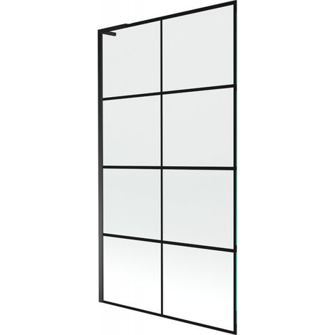 Mexen Next L Badewannen-Faltwand, 1-flügelig, 100 x 150 cm, schwarzes Muster, schwarz - 895-100-000-03-77-70 (1/5)