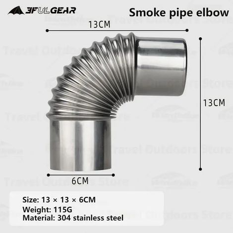 Accessoires pour poêles à bois 3F UL GEAR : sac de rangement en filet isolant, anneau de fixation pour clôture de cheminée, coude de tube, équipement pour four de camping et réchauds de cuisine portab (1/5)