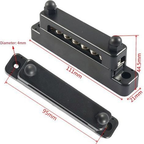 Bornier en cuivre à 6 canaux pour accessoires marins, yachts, camping-cars et modifications de circuits automobiles, transfrontalier (1/4)