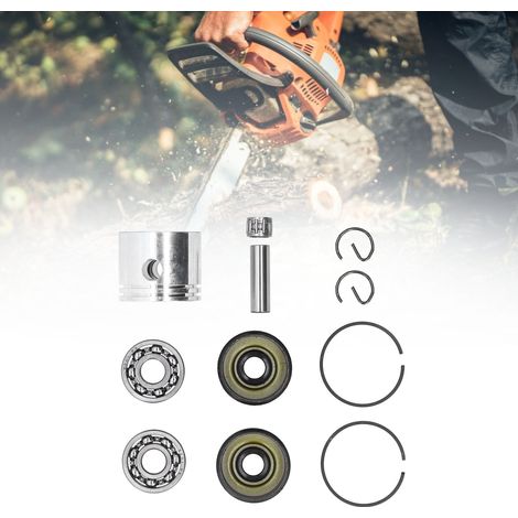 Kit piston 41,1 mm avec roulement de vilebrequin compatible avec Poulan 220, 221, 260, 1950, 2150, 2250, 2450 et 2550 (1/5)