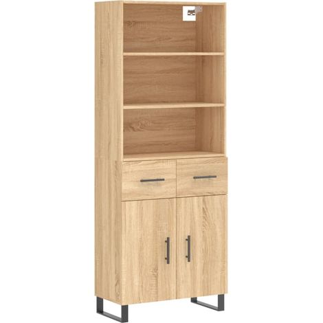 Buffet,Bahut,Meuble de Rangement haut Chêne sonoma 69,5x34x180 cm Bois d'ingénierie CFW73341 (1/5)