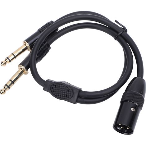Câble audio XLR vers 2 prises jack 6,35 mm, adaptateur répartiteur en Y mâle 3 broches vers SP, stéréo asymétrique, 0,5 m / 1,6 pi (1/5)
