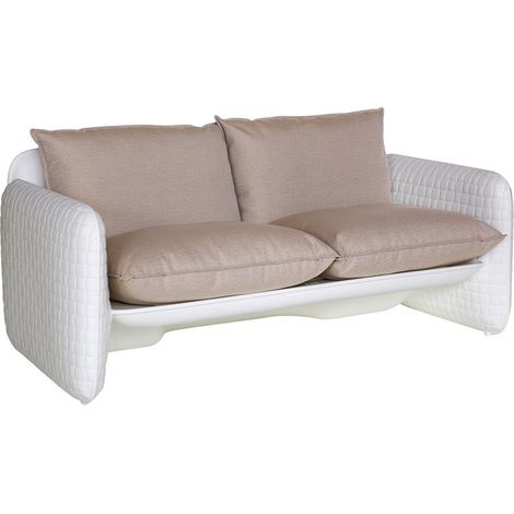 Mara Sofa Bianco - Marrone London originale slide di design per giardino esterno interno colorata moderna polietilene made in Italy sedia seduta poltrona divano (1/2)