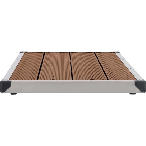 Receveur de douche extérieur WPC Inox 110x62 cm Marron (1/5)