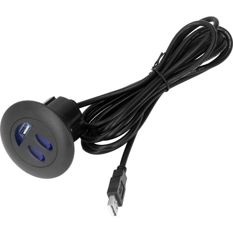 Prise de courant USB 5V avec câble d'alimentation 2,5m/8,2ft installation encastrée pour maison chevet canapé fauteuil inclinable (1/5)