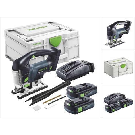 Festool CARVEX PSBC 420-Basic seghetto alternativo a pendolo a batteria 18 V 120 mm brushless + 2x batteria ricaricabile 3,0 Ah + caricabatterie + systainer