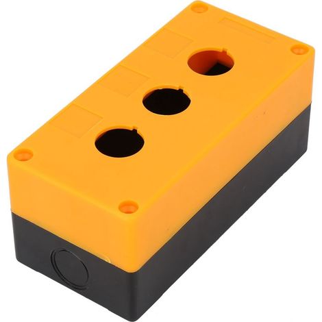 Boîtier de protection étanche pour interrupteur à bouton-poussoir à trois trous BX3 22 mm (jaune) (1/5)