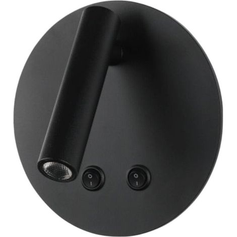TrAdE Shop Traesio - Applique Led Orientabile Da Parete Doppia Fonte Luminosa 8 Watt Luce Calda 3000k Mr-01 - Nero (1/5)