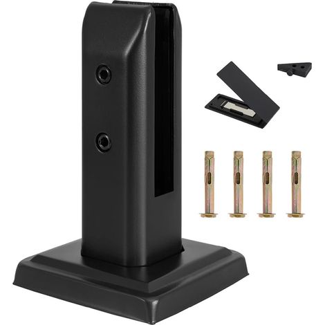 Serre-verre droit avec vis en acier inoxydable H 160 mm pour verre de 10 à 12 mm – pour rampes d'escalier, clôtures (1/5)