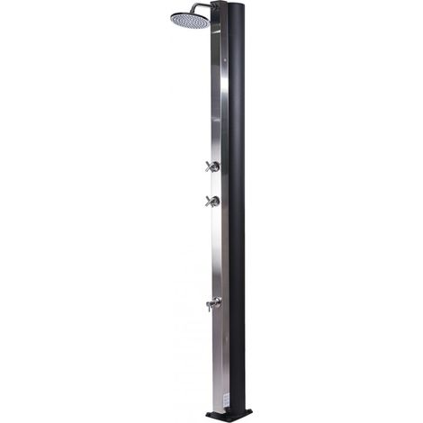 Douche de piscine solaire en acier inoxydable avec rince pieds 40L (1/5)
