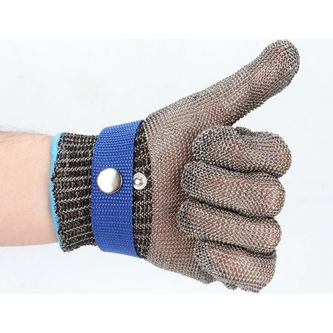 Gants de travail résistants aux coupures, adaptés aux mains de 22,5 cm, gants de cuisine pour couper la viande, fileter le poisson, couper les mandolines, trancher les huîtres et découper (S) (1/5)