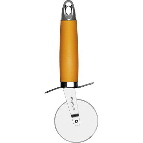 COFAN cortapizza naranja modelo sena 21 cm , Cortador de pizzas modelo Sena. Está fabricado en acero inoxidable 430 con cromo TPR y mango ergonómico en ABS color naranja. El utensi