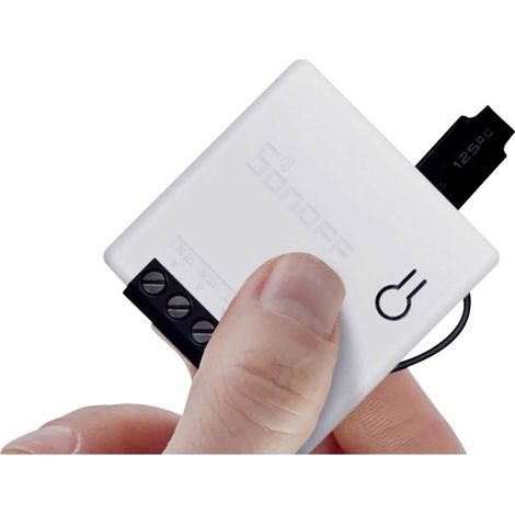 Commutateur Wifi avec télécommande – Compatible Alexa et Google Assistant – 230V 10A – Dimensions 4,2 x 4,2 x 2 cm – Sonoff (1/4)