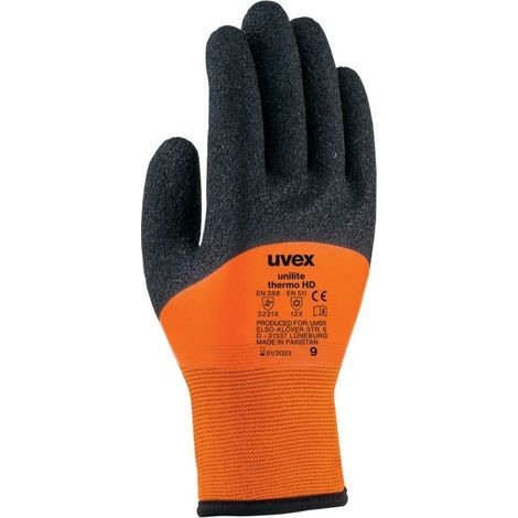 10 paires de gants de protection froid Unilite Thermo HD UVEX 60942 - Orange clair - 11 (2XL)