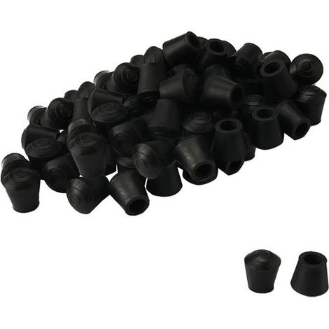 Capuchon de jambe de chaise 10mm 3-8\" ID Couvre pieds table meubles en caoutchouc antidérapant Protecteur Sol 50Pcs