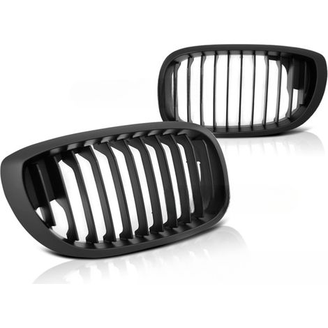 Paire de grilles de calandre en ABS BMW serie 3 E46 de 04/2003 a 2006 Coupe/Cab Noir matt-31777883 (1/5)