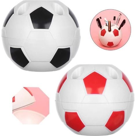 Porte-stylo - Football - Noir/Rouge - Design créatif - Organisateur de bureau - Multifonctionnel (1/4)