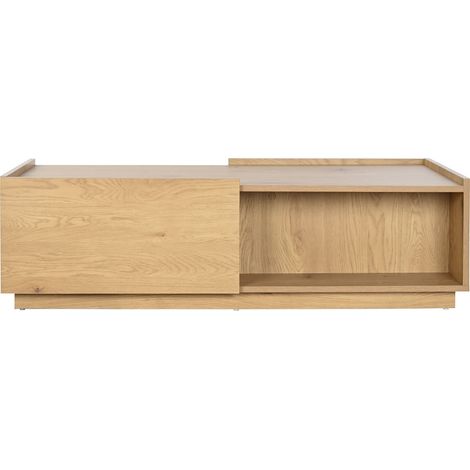 Table basse, table de salon rectangulaire en bois coloris naturel - longueur 120 x profondeur 60 x Hauteur 35 cm (1/5)