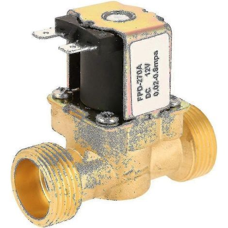 Électrovanne électrique normalement fermée G3/4 12 V CC, en laiton (G3/4 D).