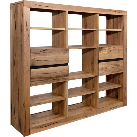 Regal Wild-/Zerreiche 160x36x140 natur geölt MONTREUX 043