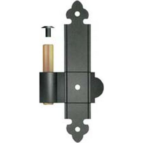 4PZ CARDINE A LEGNO PER BANDELLA SU LAMA A FILO PERNO FISSO - mm.160x30 DX perno  mm.12 - verniciato nero