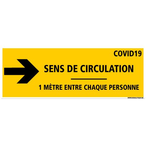 SIGNALETIQUE AU SOL COVID CORONAVIRUS . SENS DE CIRCULATION  . DISTANCES ENTRE CHAQUE PERSONNE . SIGNALETIQUE AU SOL DE PREVENTI. Distance de 1m : Flèche Droite .  - Distance de 1m : Flèche Droite