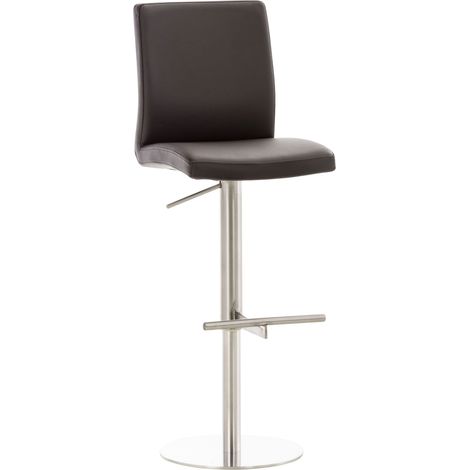 Sgabello da bar x1 regolabile in altezza e girevole a 360° piattaforma in metallo tondo seduta in PVC marrone 100004565