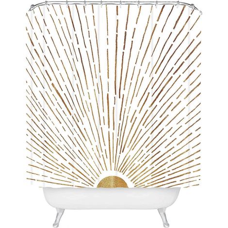 Rideau de douche tropical moderne « Laissez entrer le soleil », 203 x 152 cm, multicolore (1/4)
