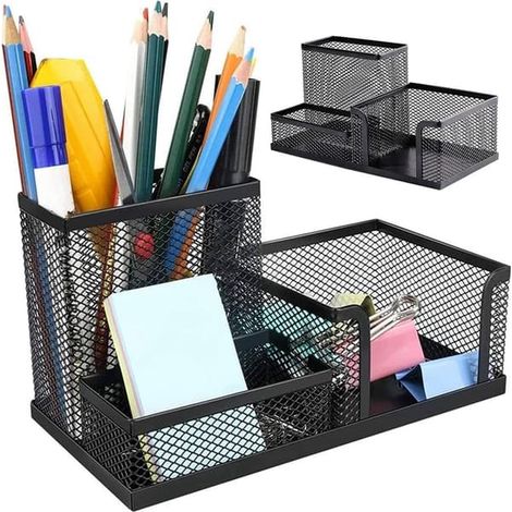 Organiseur de bureau - Maille métallique - 3 compartiments (1/5)