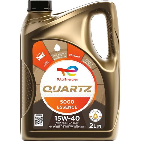 Quartz 5000 essence 15W-40, Huile moteur, 2 litres (1/5)