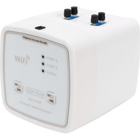Système d'arrosage goutte à goutte intelligent avec minuterie Wi-Fi, double pompe, prise UE, compatible avec les jardins. Alimentation : 100-240 V. (1/5)