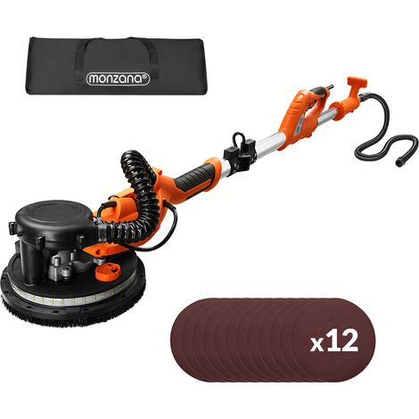 MONZANA® 750W Drywall Plaster Sander with 12x 225mm Hook & Loop Discs LED Light (1/5)