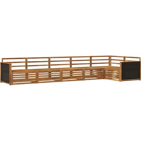 Set di divani da esterno 6 pcs Naturale 406 x 168,5 x 73 cm vidaXL