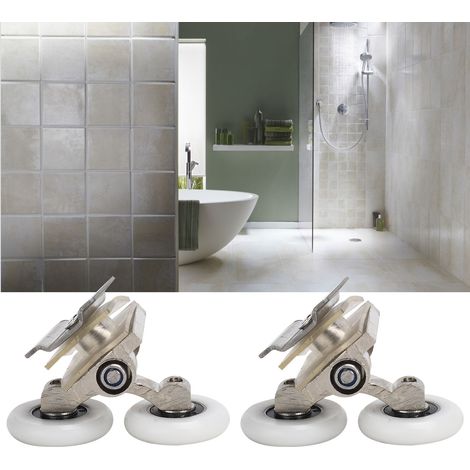 Roulettes de porte de douche en alliage de zinc pour porte en verre, accessoire de salle de bain (1/5)