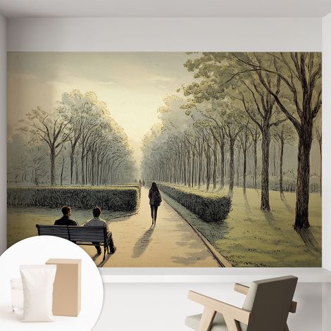 Carta Da Parati - Mural - Con Sala Da Pranzo - Camera Da Letto - Cameretta - Con Colla Gratuita Pace del Parco 152x104 cm (1/5)