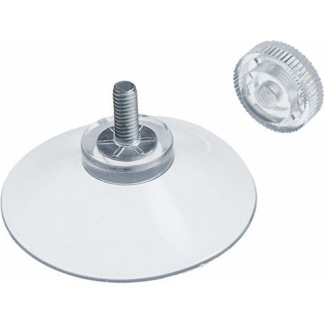 10 x Ventouses Ø 40 mm - Avec filetage M4x10mm - Avec écrous moletés transparent (1/5)
