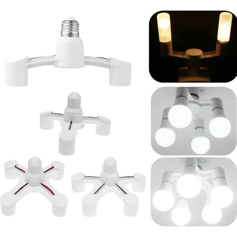 Divisor de portalámparas LED, material PBT, 6,7 x 6,3 cm, compatible con doble casquillo E27, resistente a altas temperaturas, fácil instalación. (1/5)