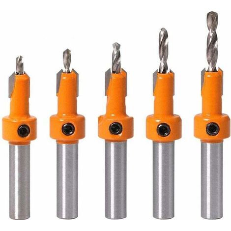 pièces menuiserie fraise bois chanfrein contre-mèche vis trou perceuse taraud perceuse pour forage du bois (arbre de 10 mm) (1/4)