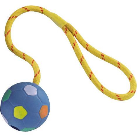 Nobby Vollgummi Ball mit Seil 6,5 cm Tau/Zerrspielzeug