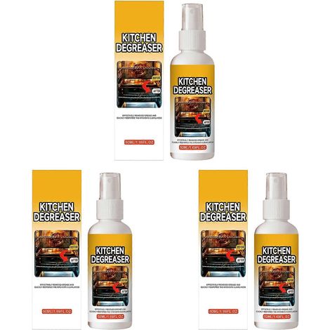 Dégraissant de cuisine en spray ultra-puissant, écologique, dissout rapidement les graisses, sans frotter, élimine le carbone, convient pour le four, le barbecue et les restaurants (3 pièces). (1/5)