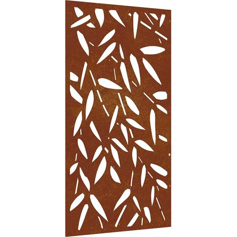 Garden Wall Decoration 105x55 cm Corten Steel Bamboo Leaf Design vidaXL