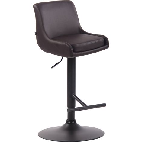 Sgabello Bancone Club in Similpelle marrone nero (1/3)