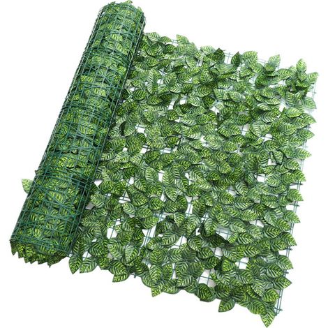 Clôture Artificielle - Panneau De Clôture À Feuillage Vert - Écran De Confidentialité Pour Jardin Extérieur Et Décoration Murale - 50 x 50 cm (1/4)
